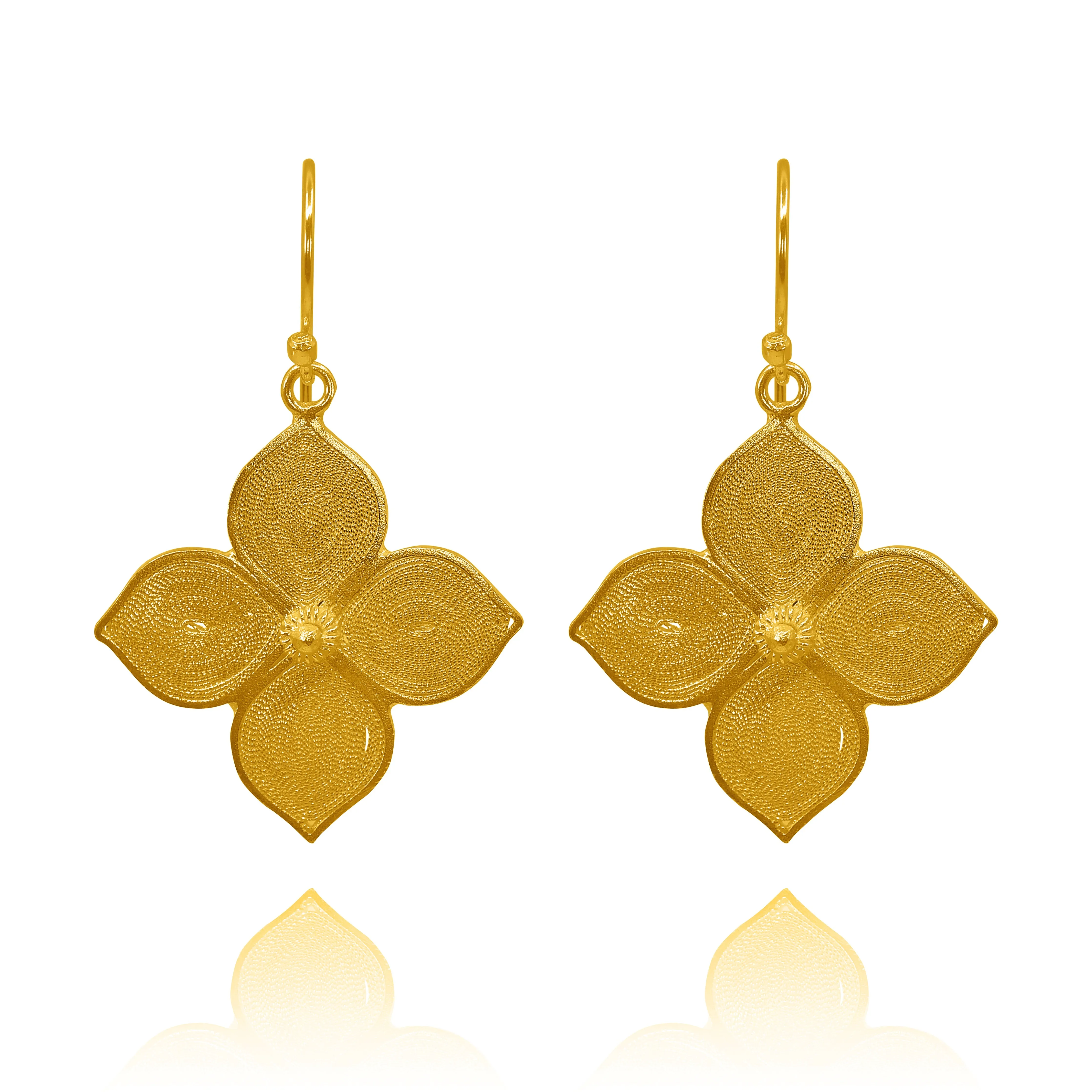 DOGWOOD GOLD MEDIUM EARRINGS FILIGREE