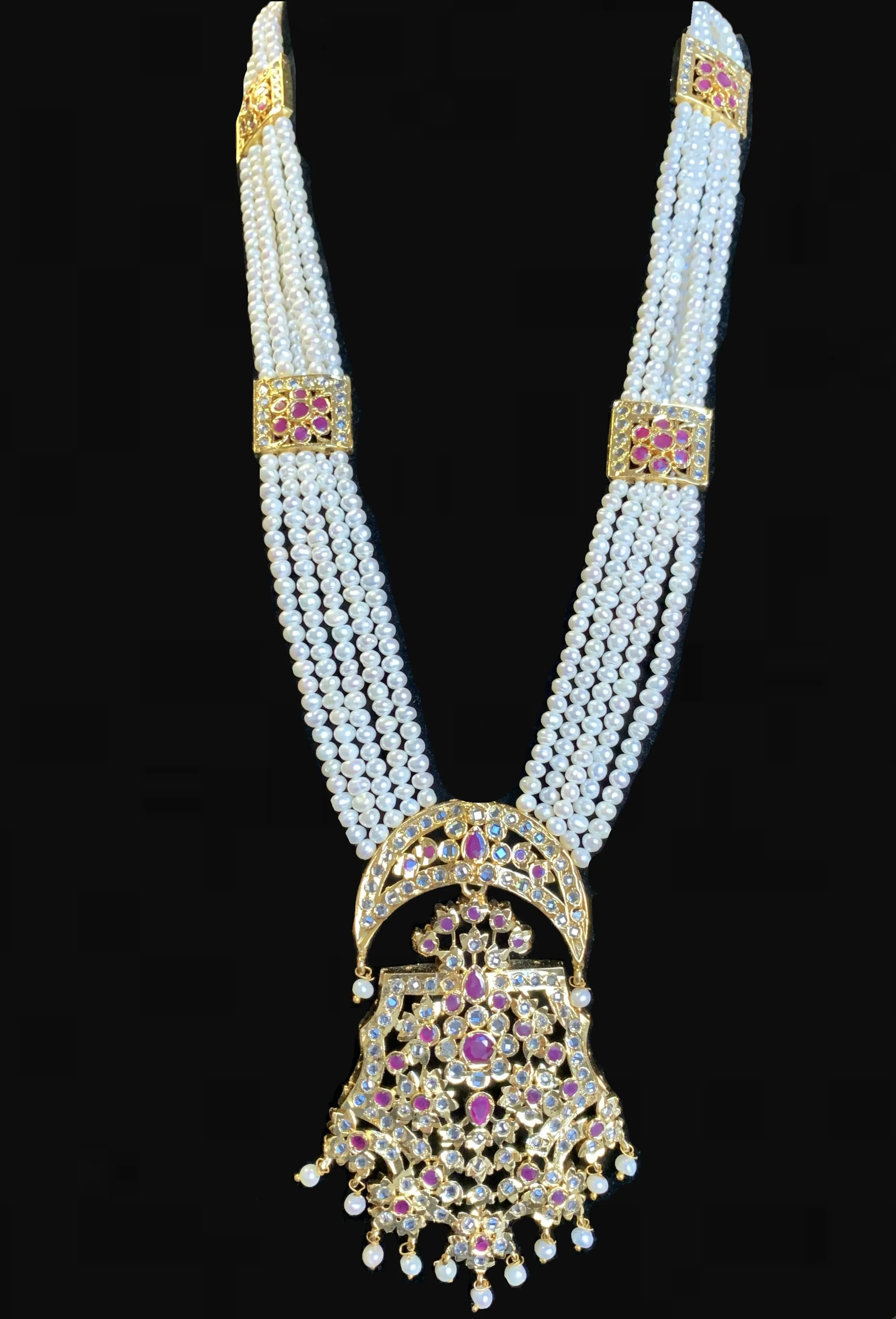 Dua hyderabadi Rani haar in fresh water pearls ( READY TO SHIP )