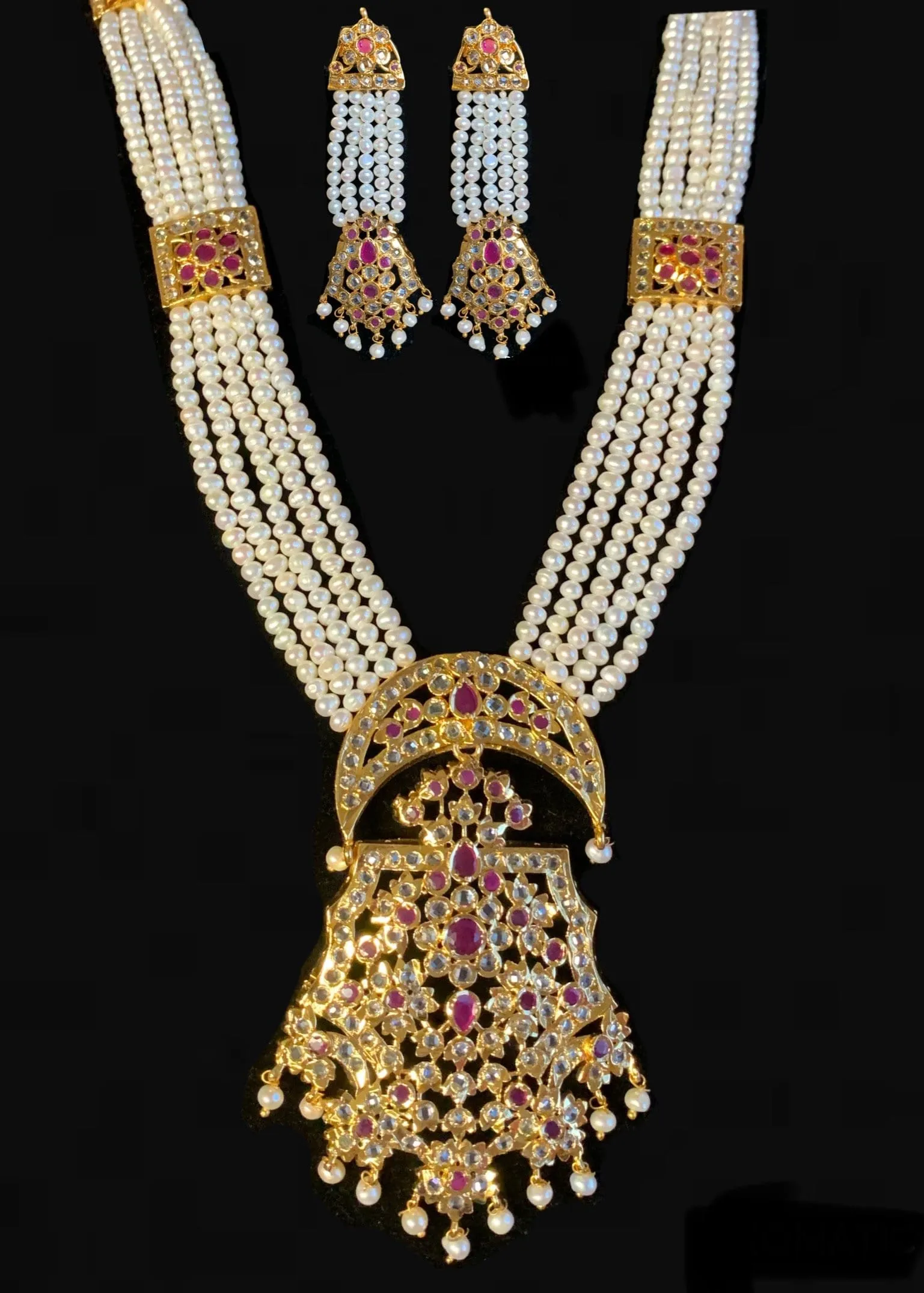 Dua hyderabadi Rani haar in fresh water pearls ( READY TO SHIP )