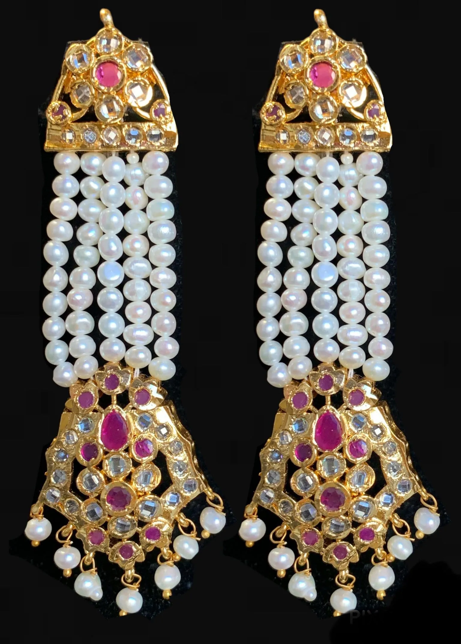 Dua hyderabadi Rani haar in fresh water pearls ( READY TO SHIP )