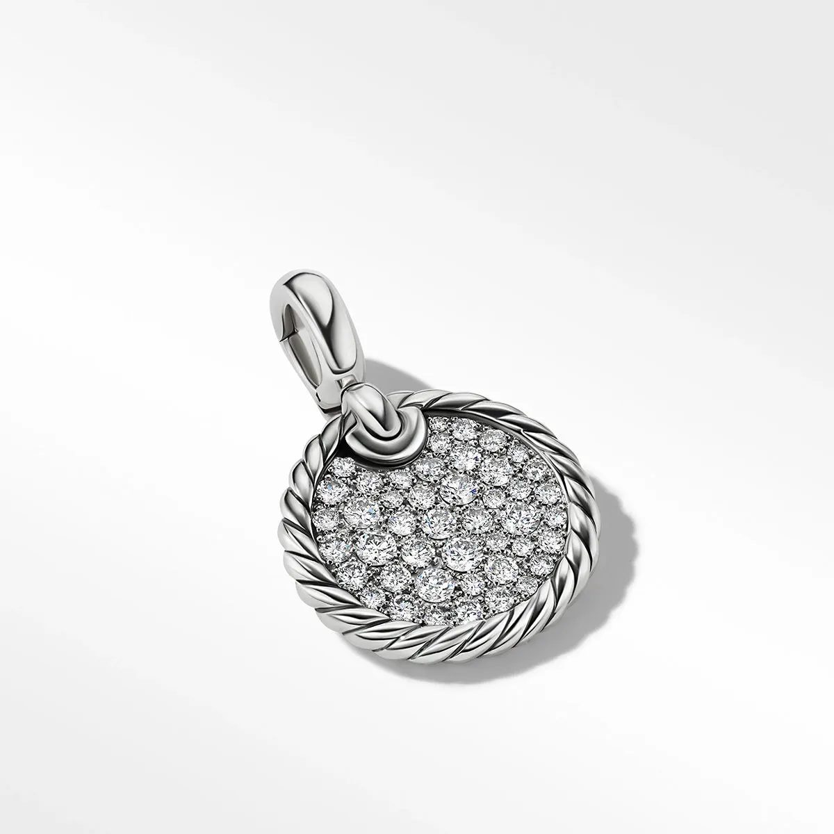 DY Elements Disc Pendant with Pave Diamonds, 14MM