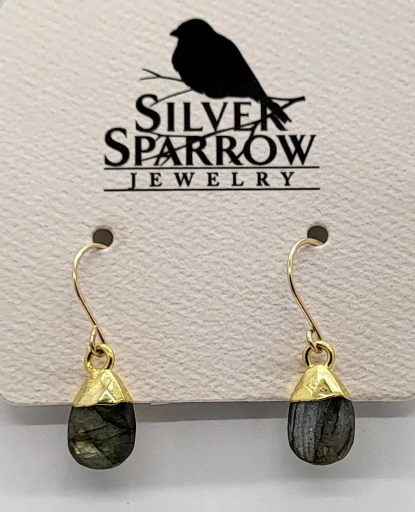 Earrings, Labradorite Drop Gold-Filled