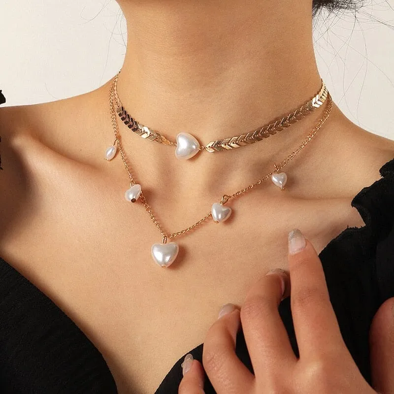 Elegant Simple Water-wave Pearl Necklace