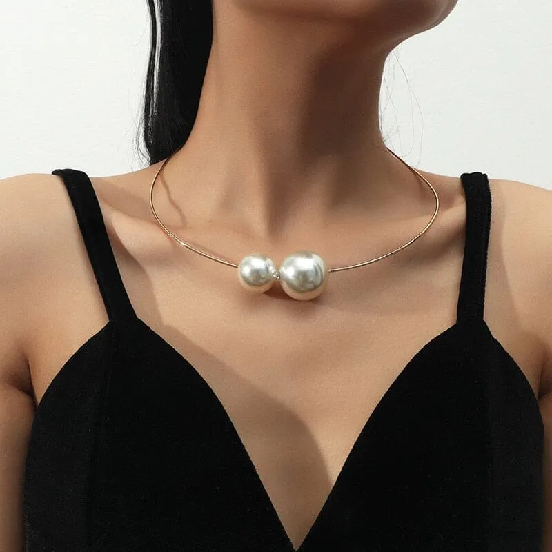 Elegant Simple Water-wave Pearl Necklace