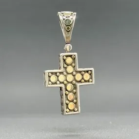 Estate John Hardy SS 14 Two Tone Dot Cross Pendant