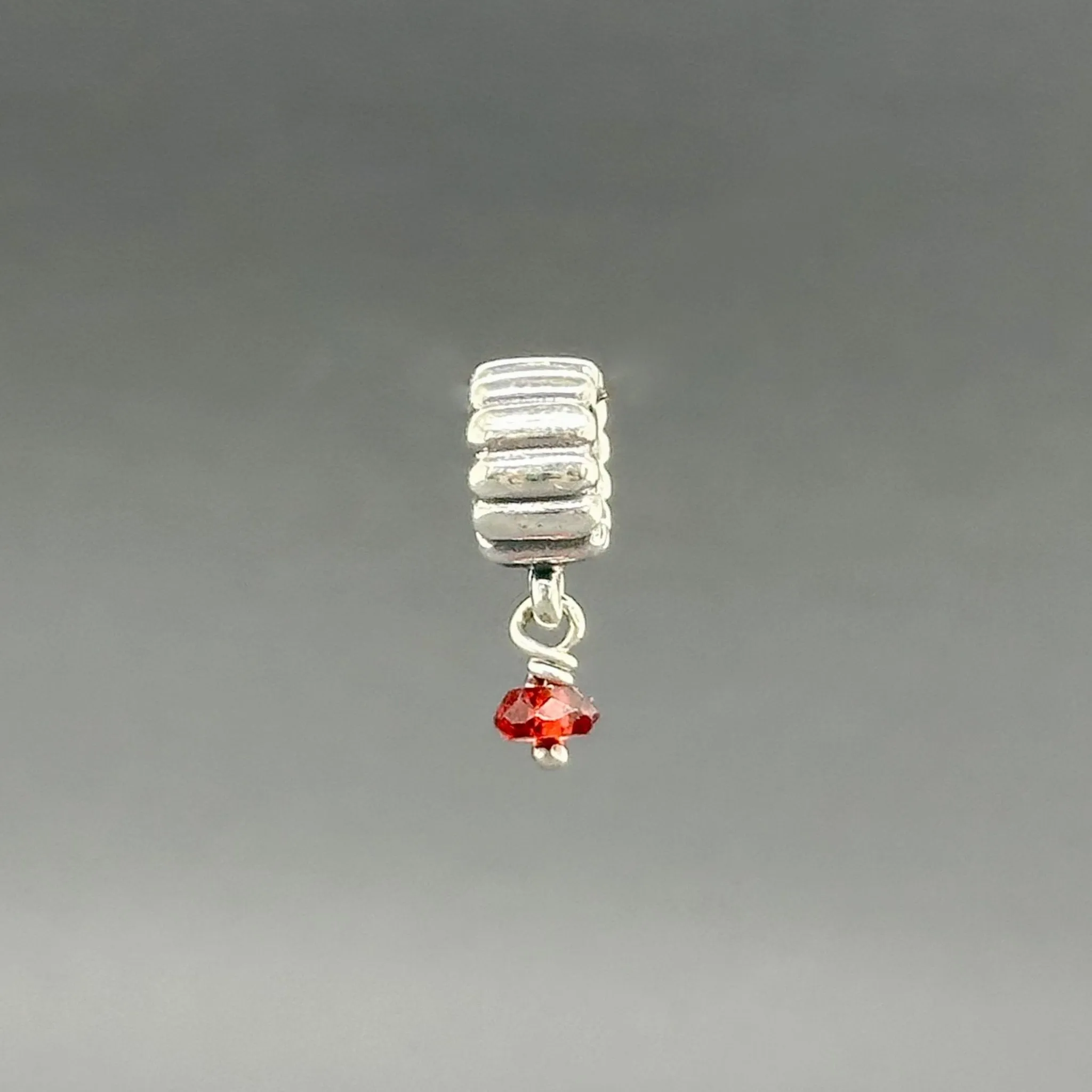 Estate Pandora SS Garnet Birthstone Dangle Charm