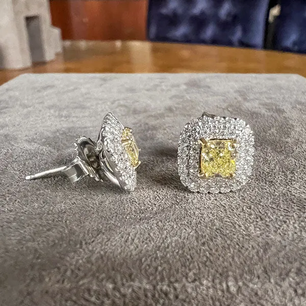 Fancy Yellow Diamond Earrings