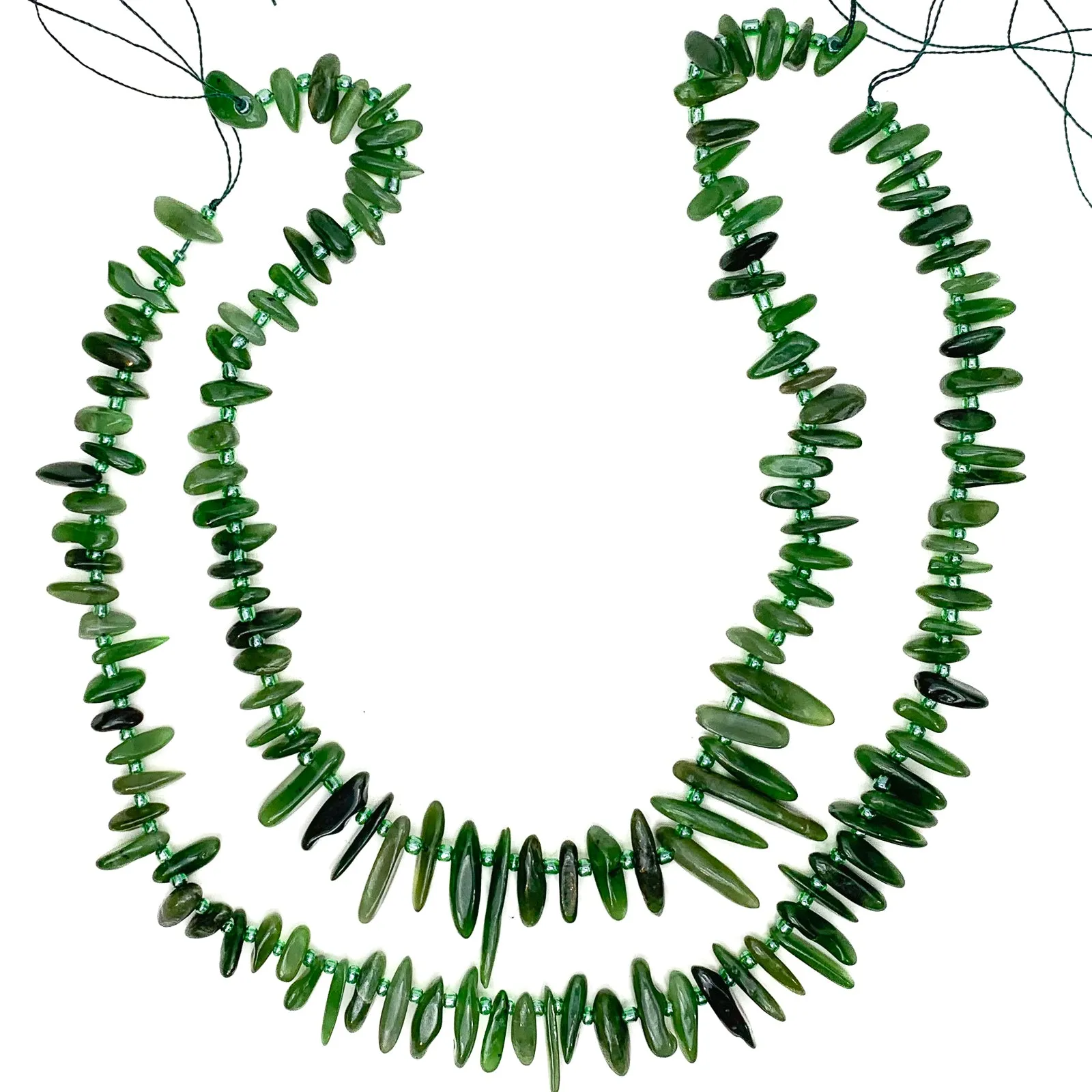 Fine Green Aventurine Shards Bead Strand