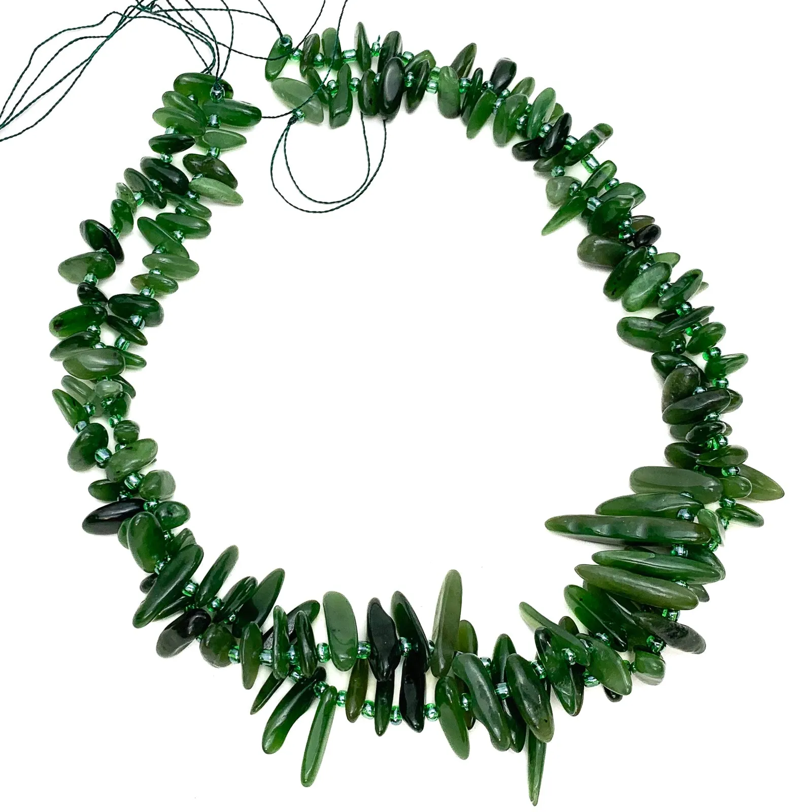 Fine Green Aventurine Shards Bead Strand