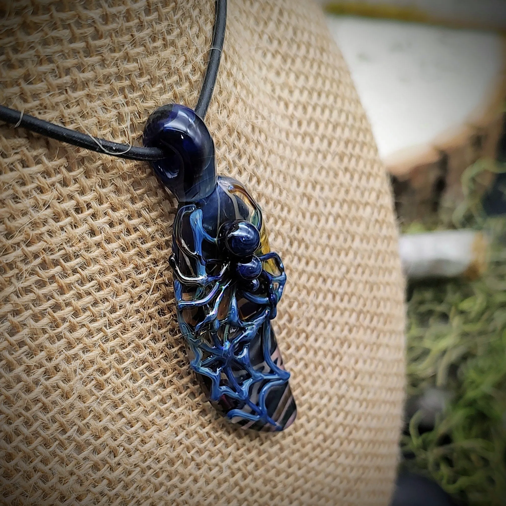 Fumed Spider Pendant (Ready To Ship)