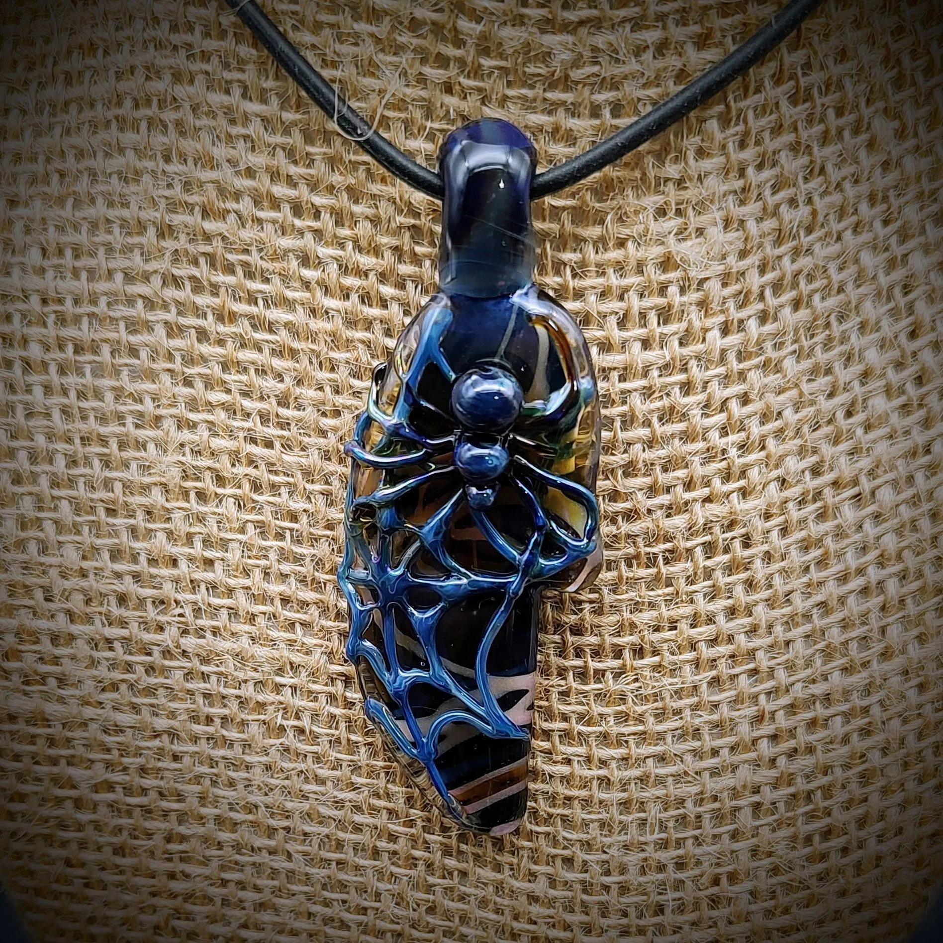 Fumed Spider Pendant (Ready To Ship)