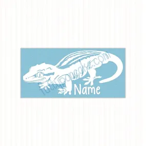 Gargoyle Gecko Decal - Striped, Waterproof Vinyl Decal, Cute Reptile Gift