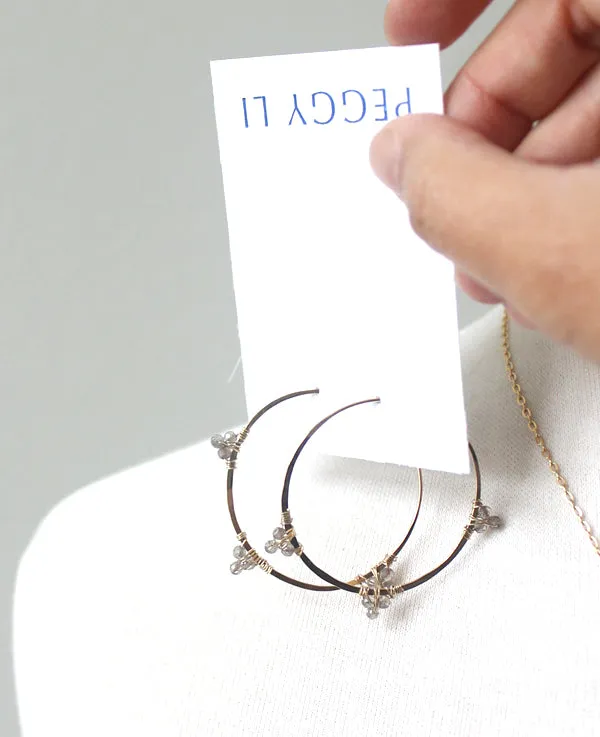 Gemmed Hoop Earrings