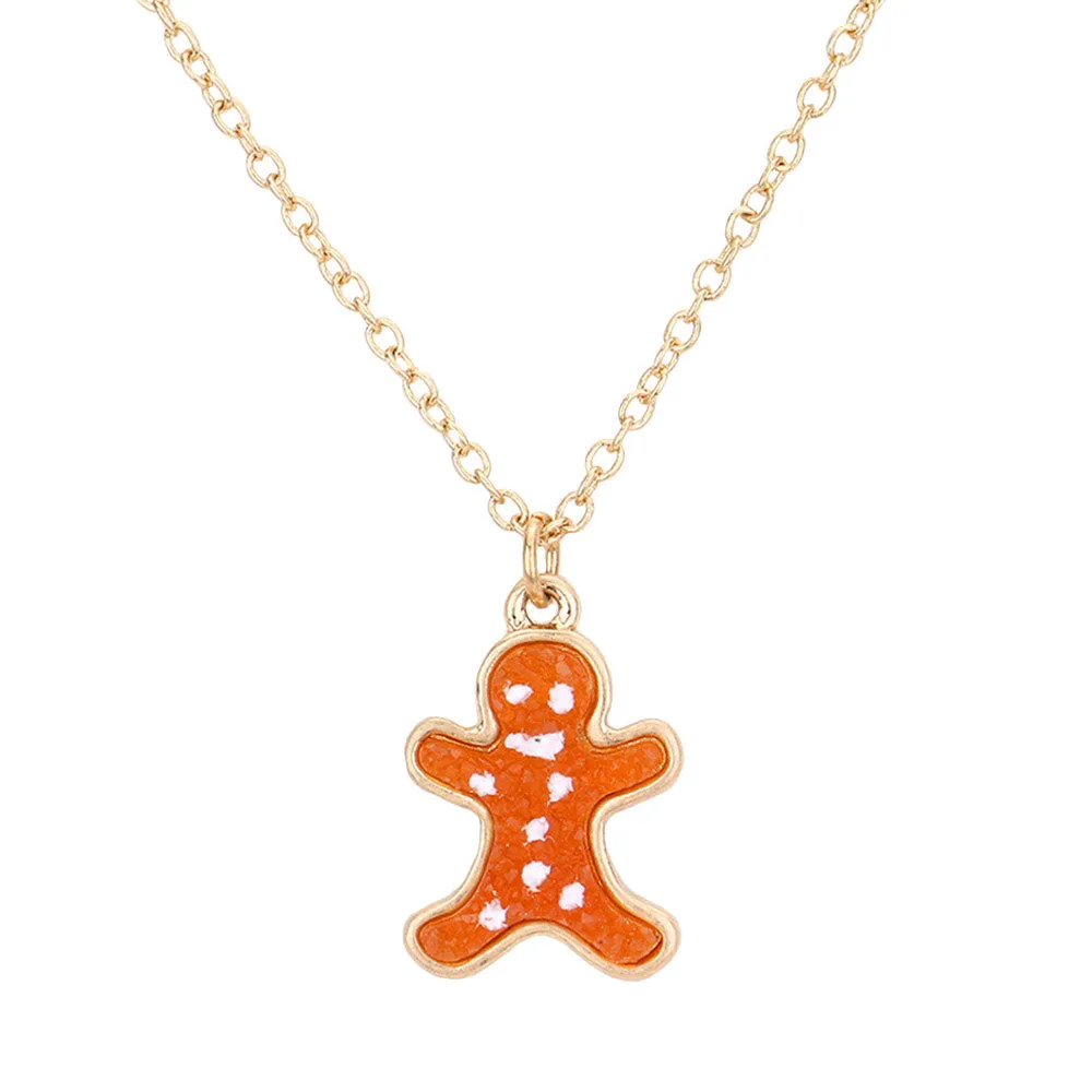 Gingerbread Man Pendant Necklace