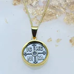 Greek ICXC NIKA Constantinato pendant necklace Small