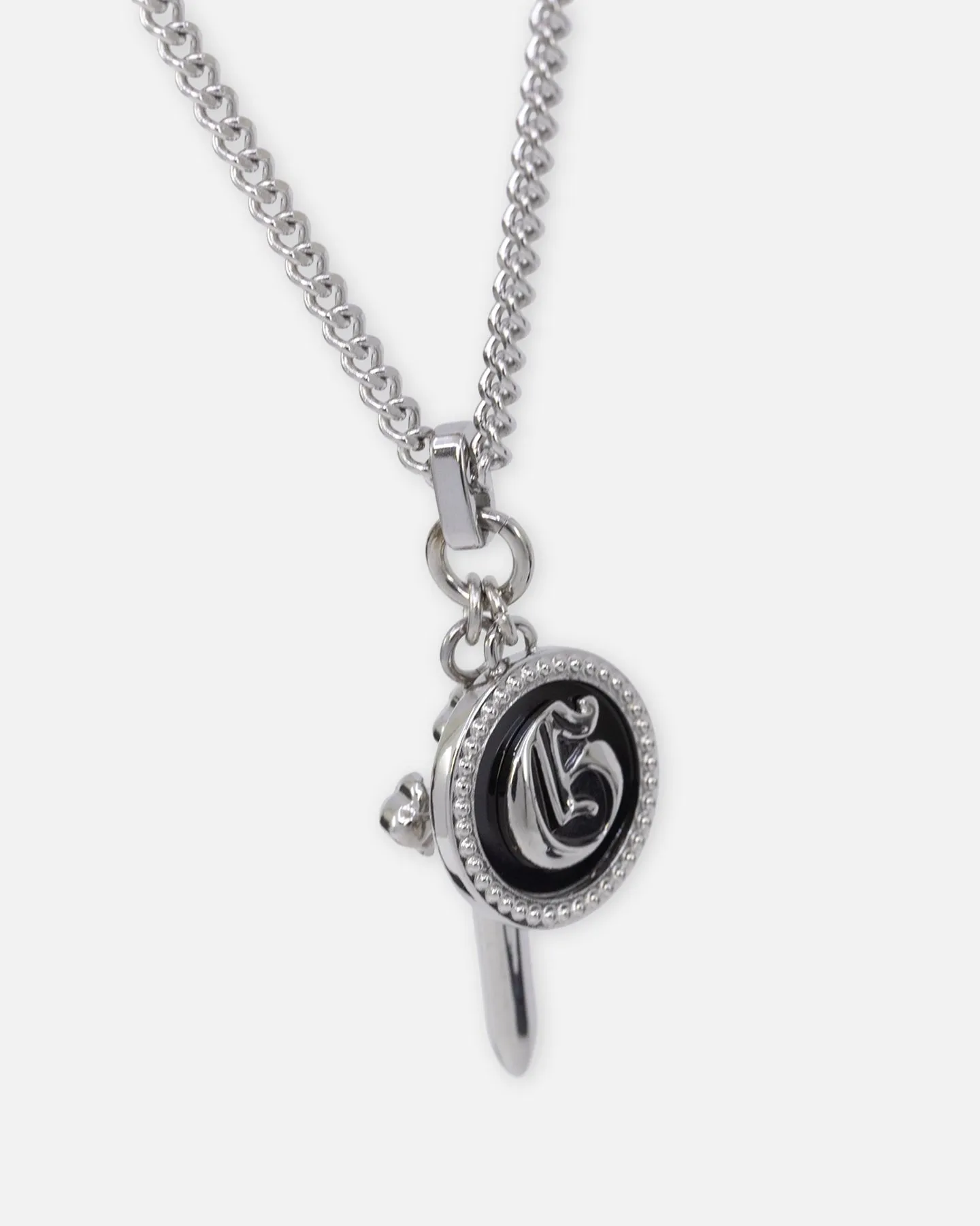 Guess Mainline South Alameda G Coin & Dagger Necklace Silver