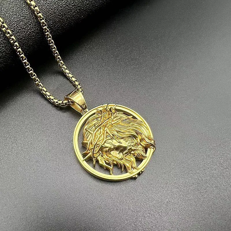 Hip Hop Polished Vacuum Gold Plated Jesus Pendant