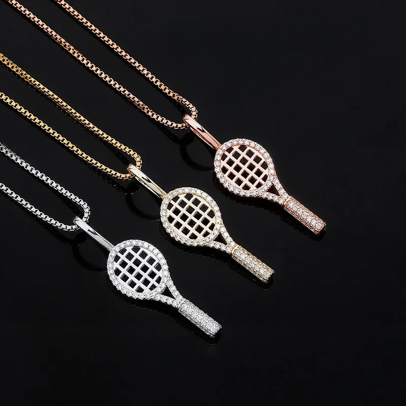 Iced Tennis racket pendant