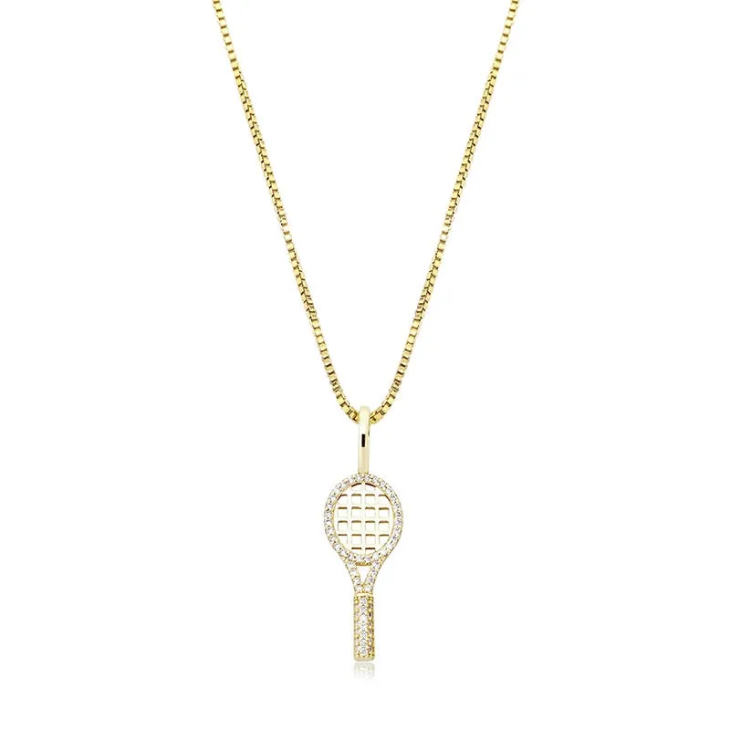 Iced Tennis racket pendant