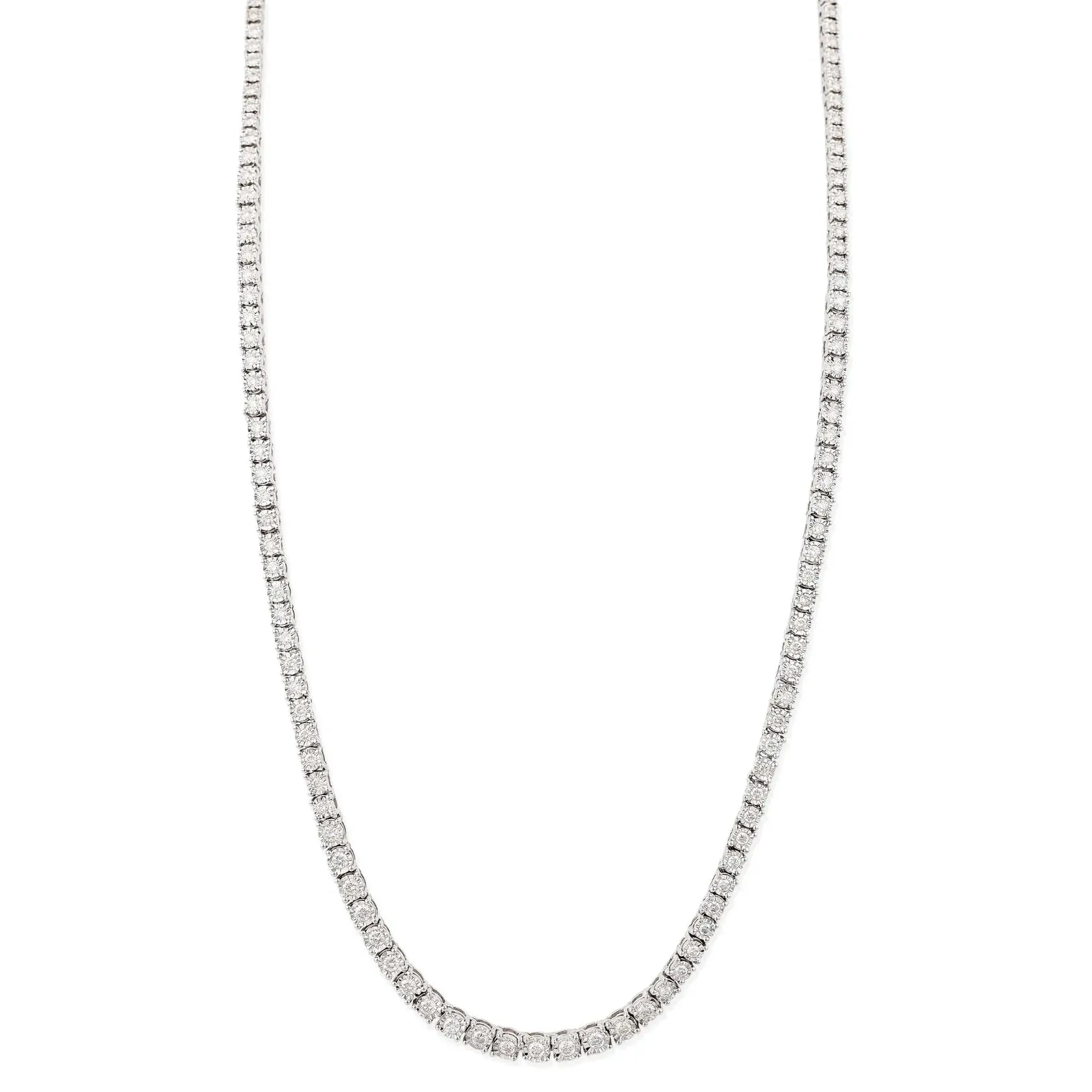 Illusion Diamond Tennis Necklace