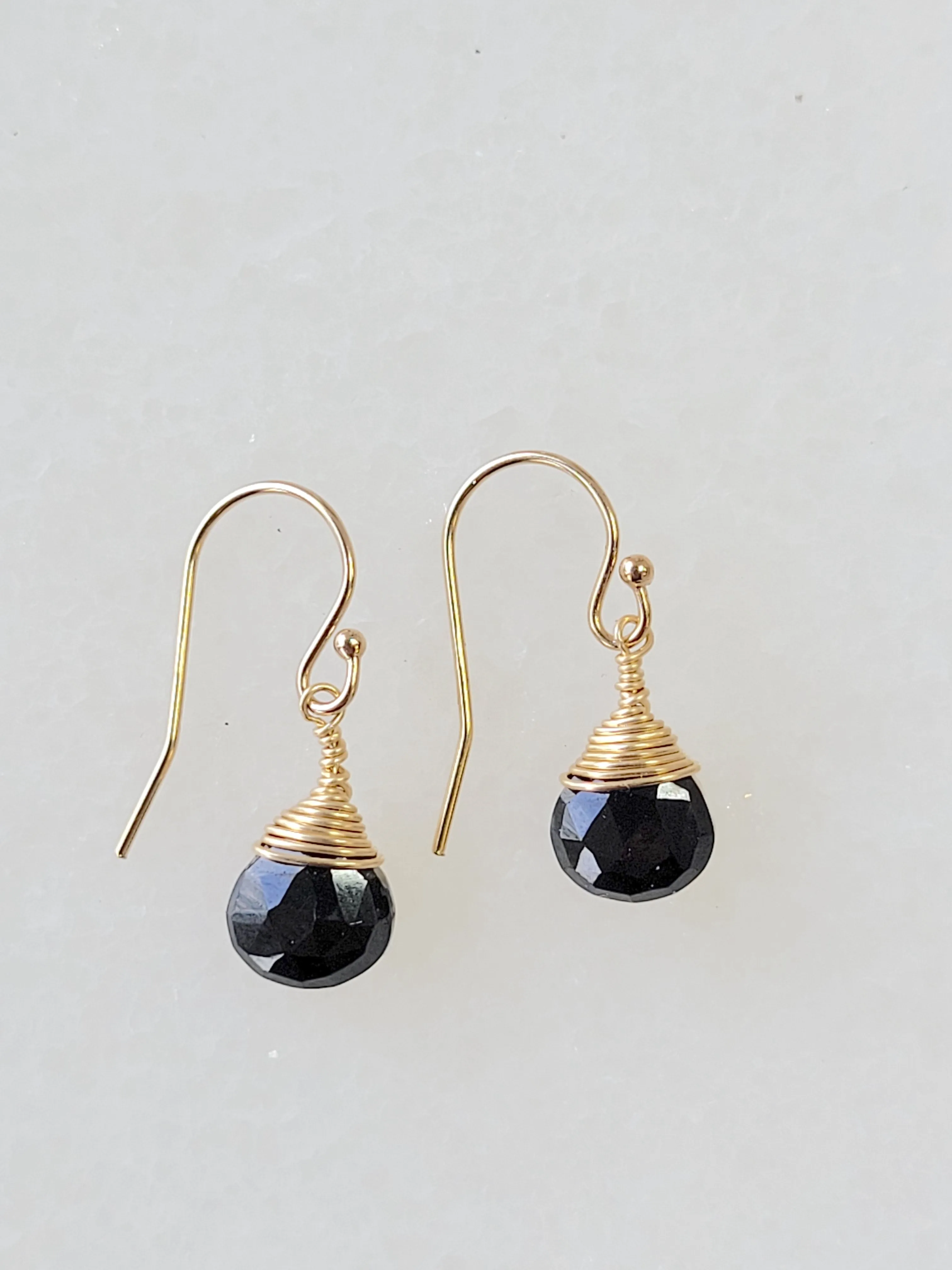 Jill Short Drop Earrings in Black Onyx