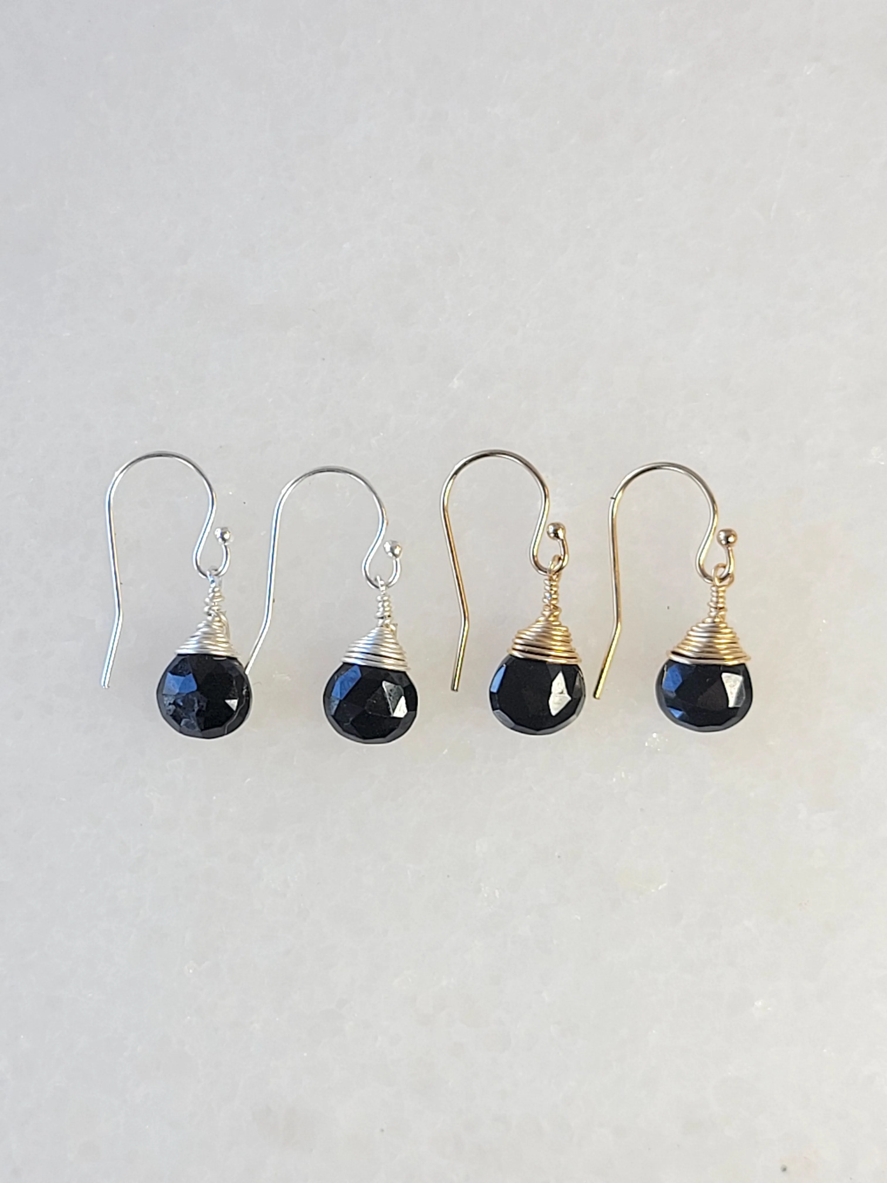 Jill Short Drop Earrings in Black Onyx