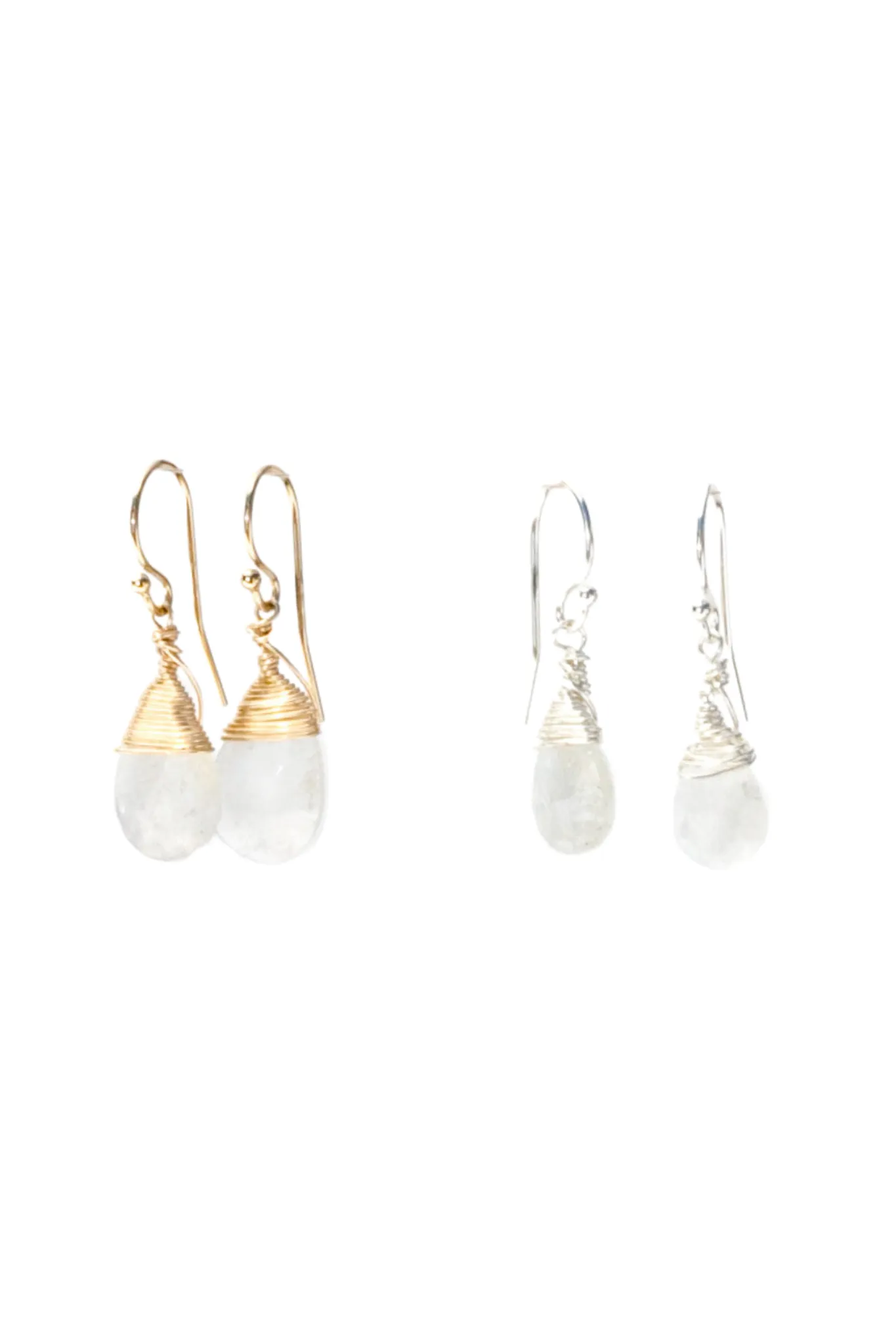 Jill Short Drop Earrings in Rainbow Moonstone