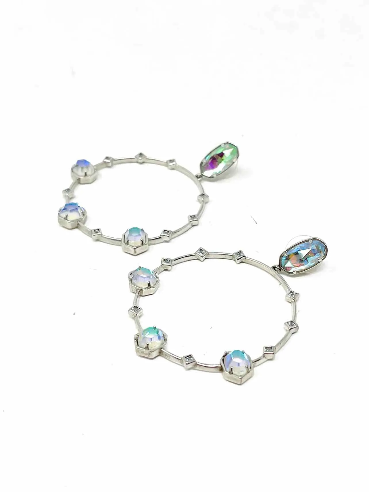 Kendra Scott Silver/Blue Drop Jeweled Jewelry Earrings