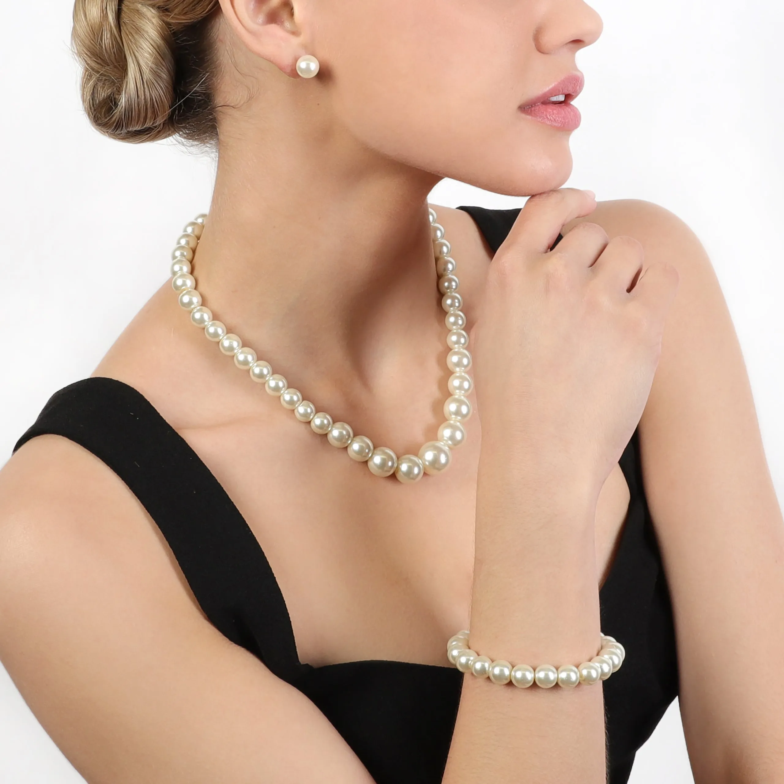 Kimberly Pearl Necklace, Earring & Bracelet Set