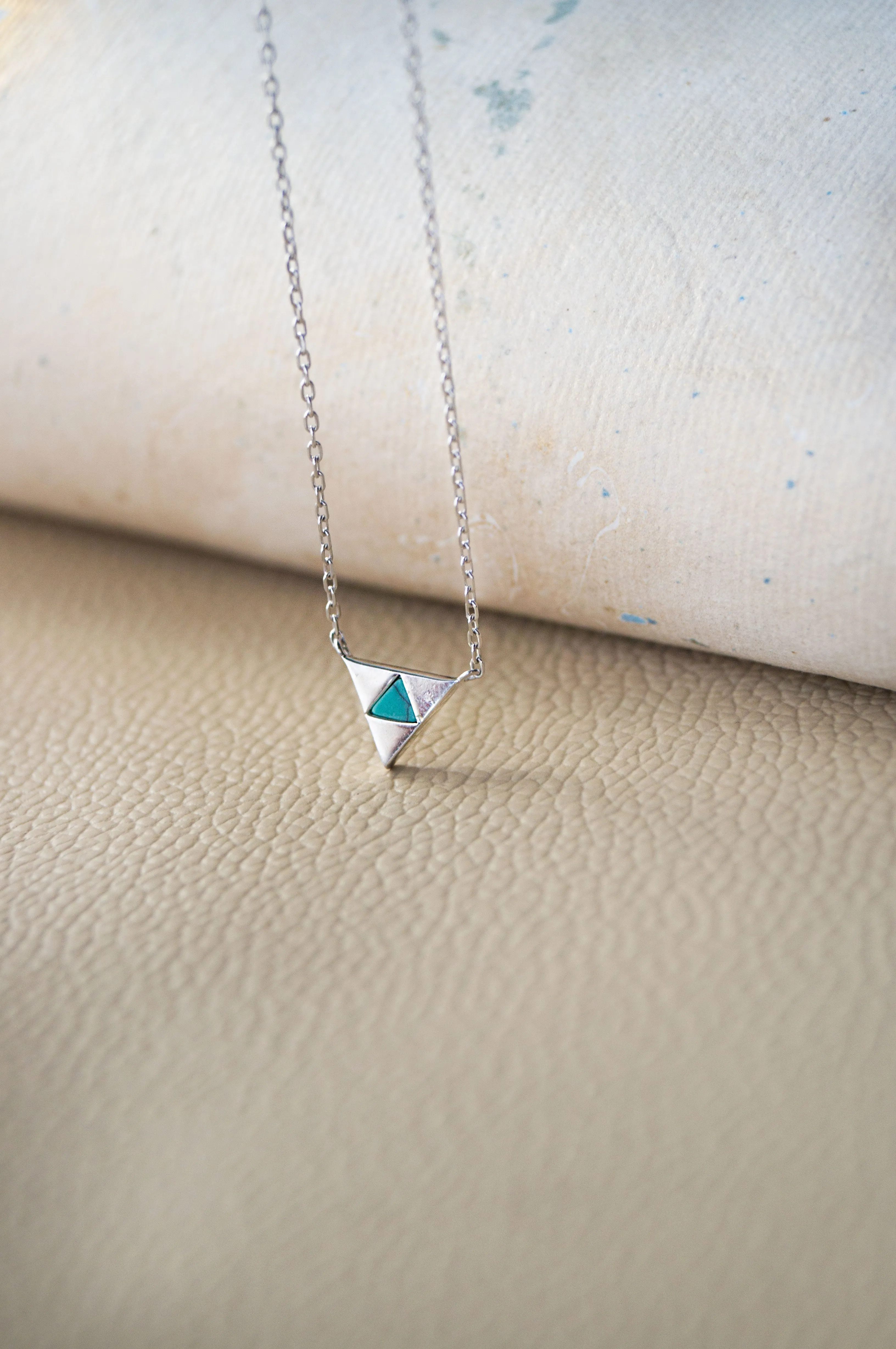 Lapiz Triangle Sterling Silver Chain Necklace