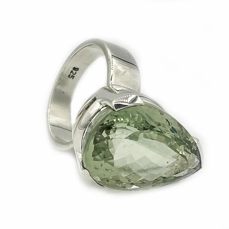 Lave Green Amethyst Teardrop Ring