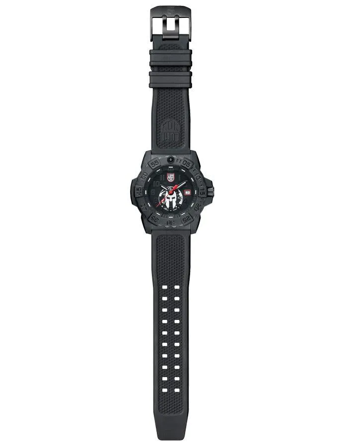 Luminox Mens Navy Seal Trident - Spartan - Blackout - Rubber Strap - 200m - Date