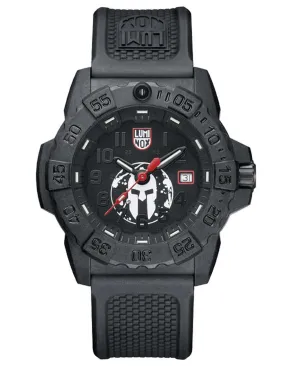 Luminox Mens Navy Seal Trident - Spartan - Blackout - Rubber Strap - 200m - Date