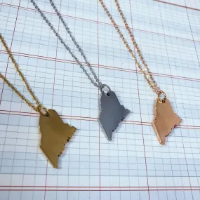 Maine State Silhouette Necklace