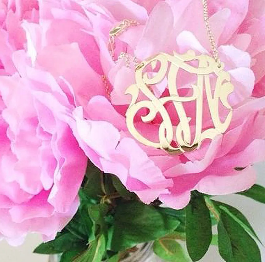 Medium/Large Gold Filled Monogram Necklace