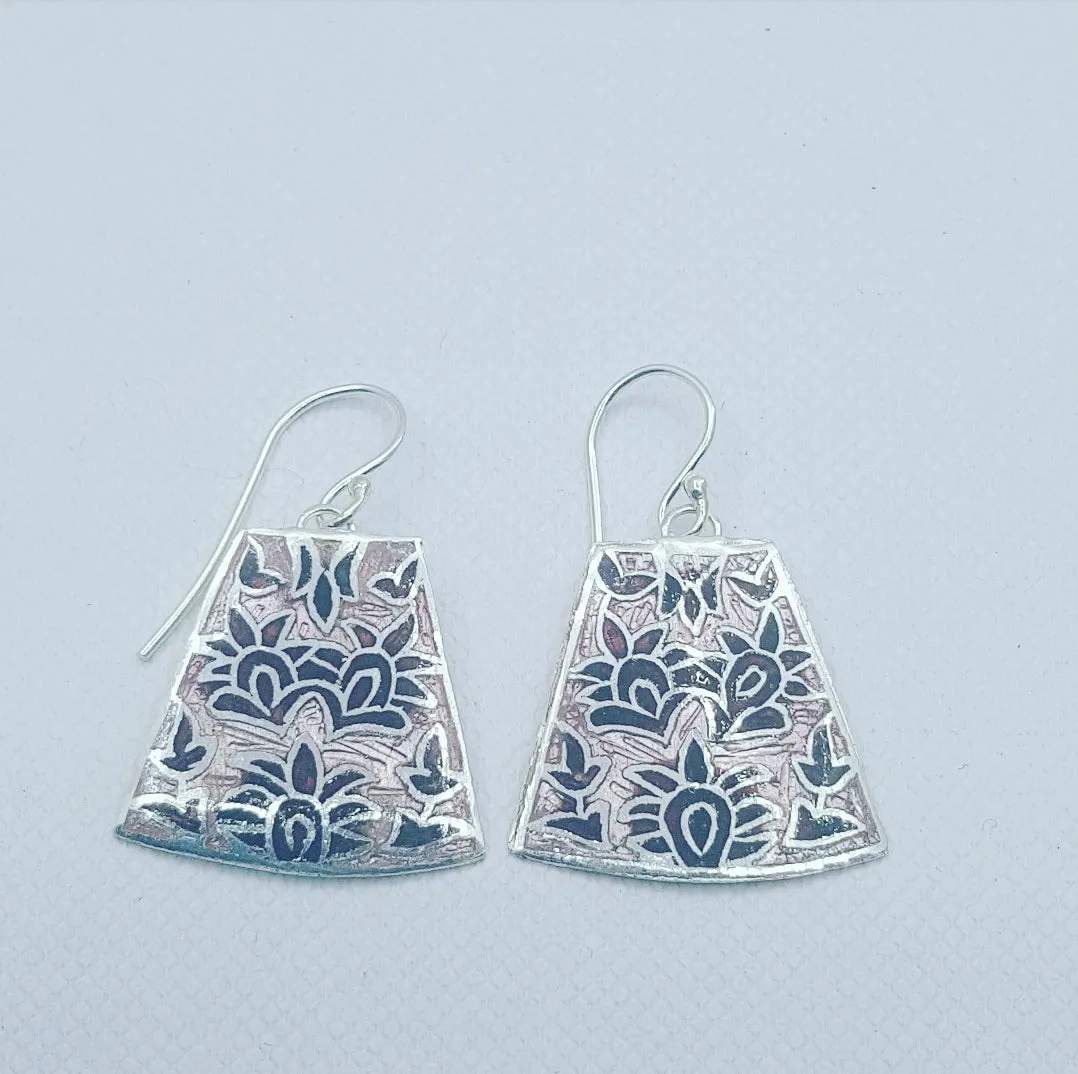 Meenakari enamel drop earrings