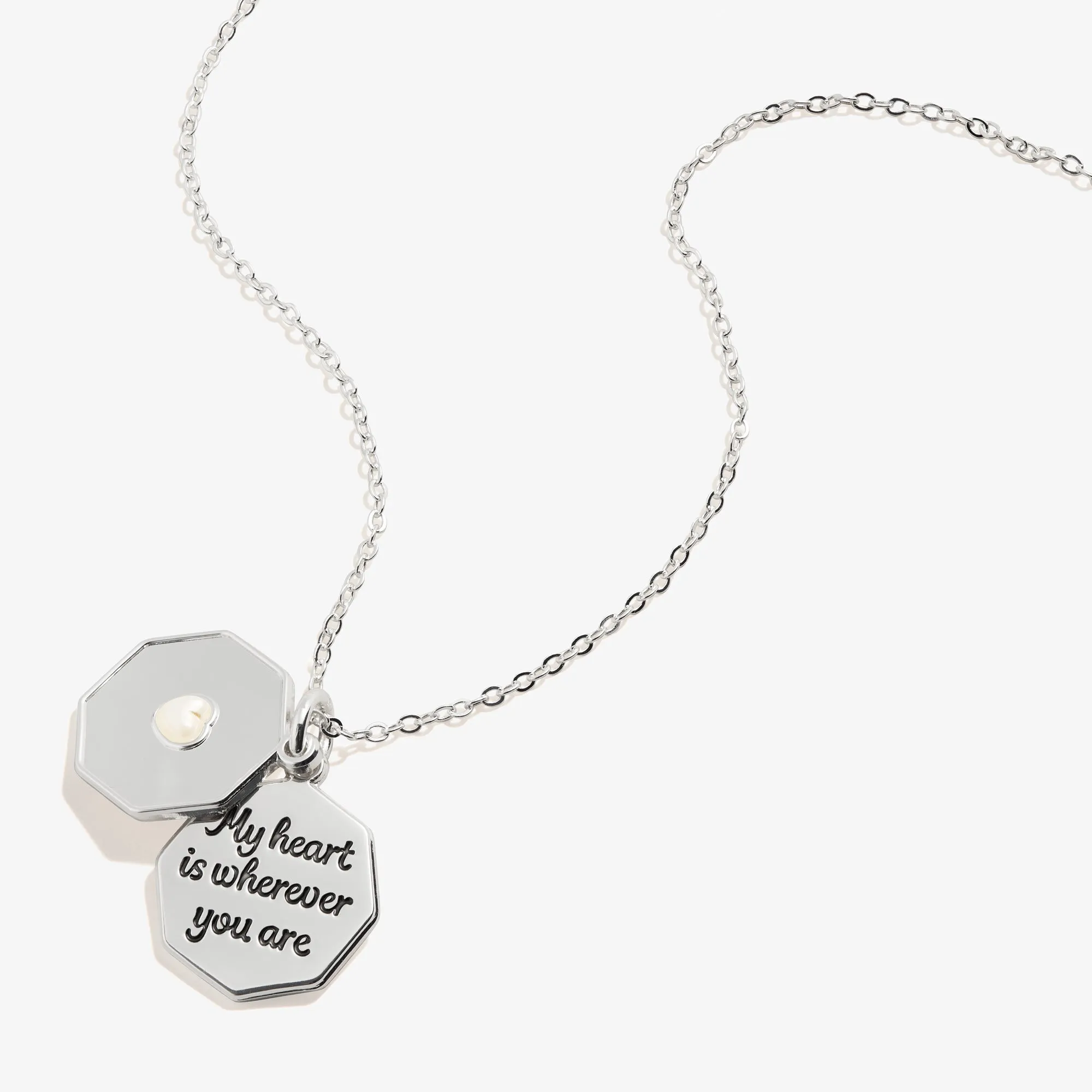 'My Heart is Wherever You Are' Slider Necklace, Adjustable