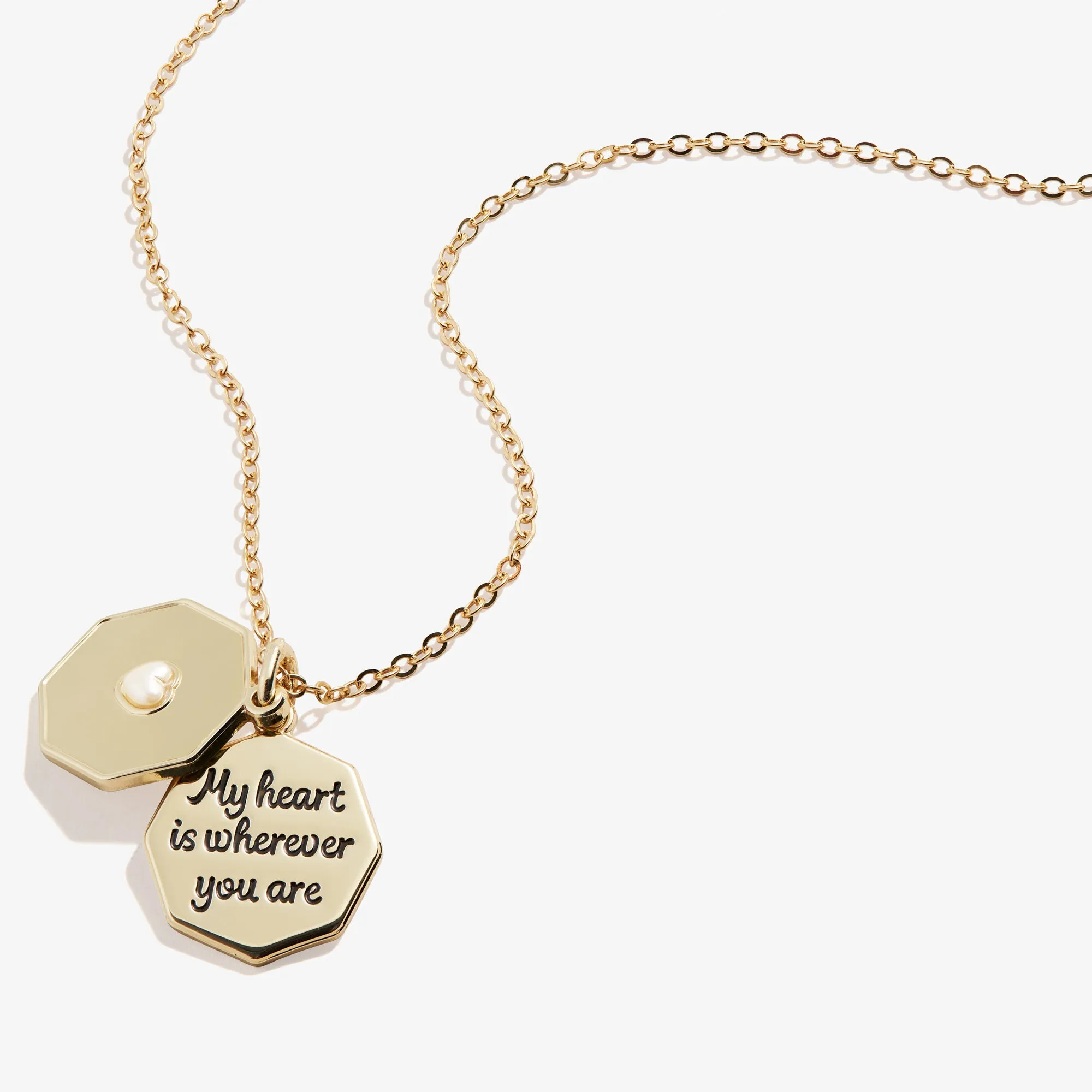 'My Heart is Wherever You Are' Slider Necklace, Adjustable