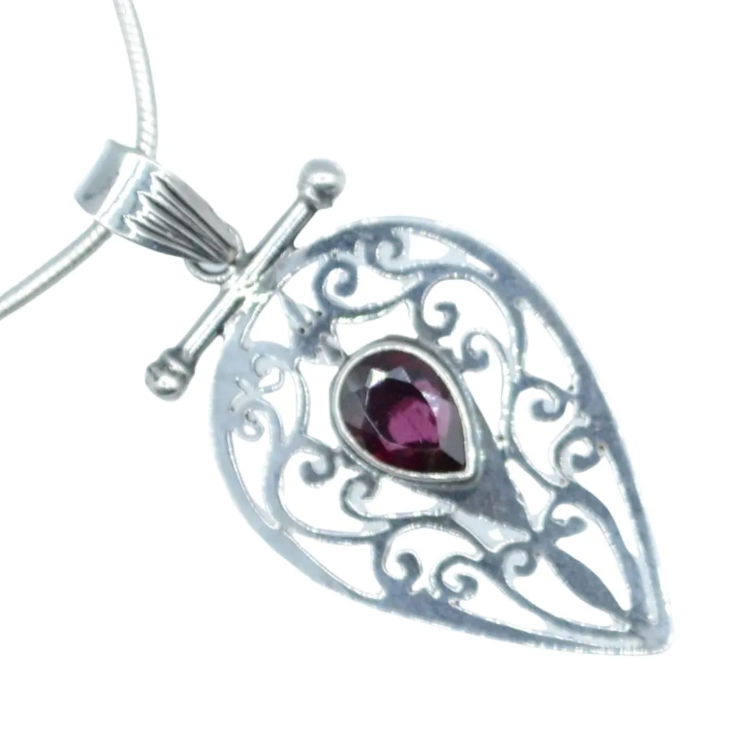 Nepali Teardrop Silver Necklace