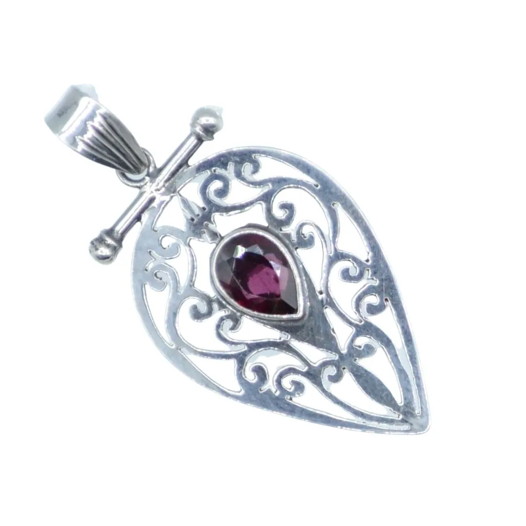 Nepali Teardrop Silver Necklace