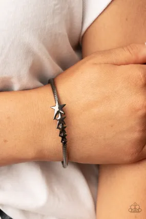 Paparazzi Astrological A-Lister - Black GunMetal Star Bracelet