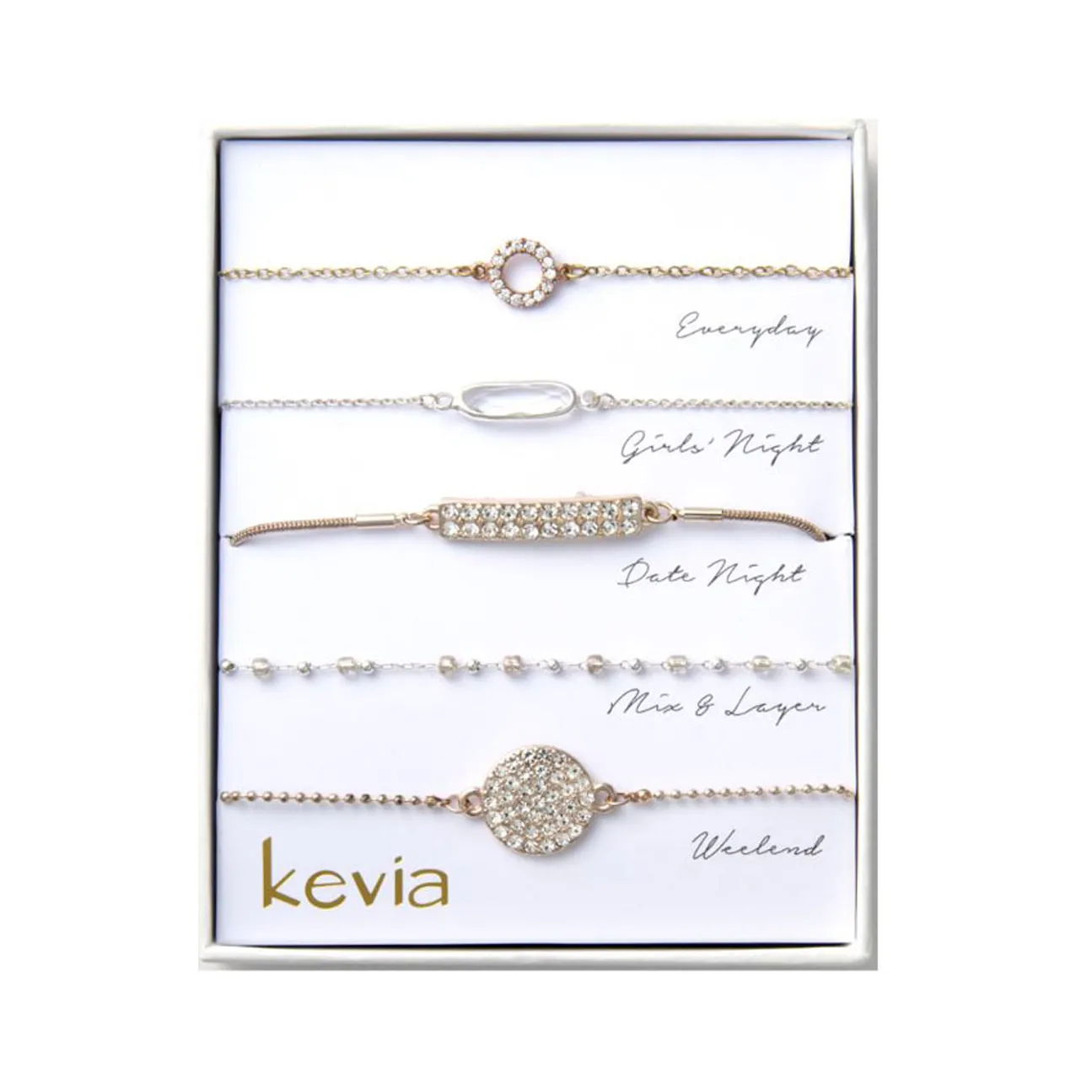 Pave Mix Metal Bracelet Set