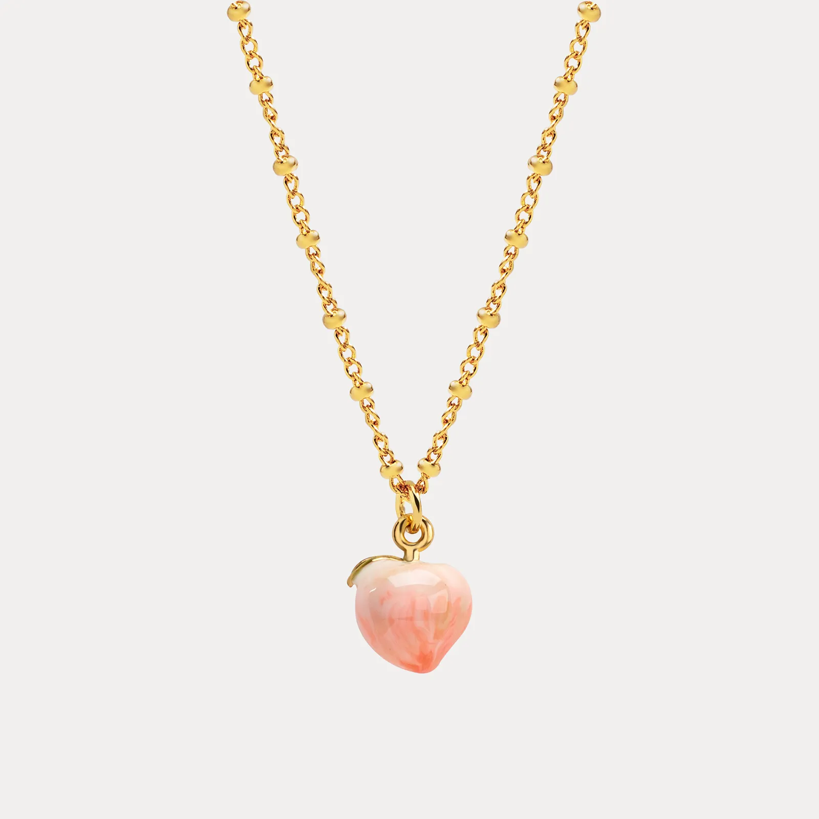 Peach Enamel Necklace