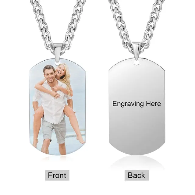 Personalized Memory Photo Necklace Titanium