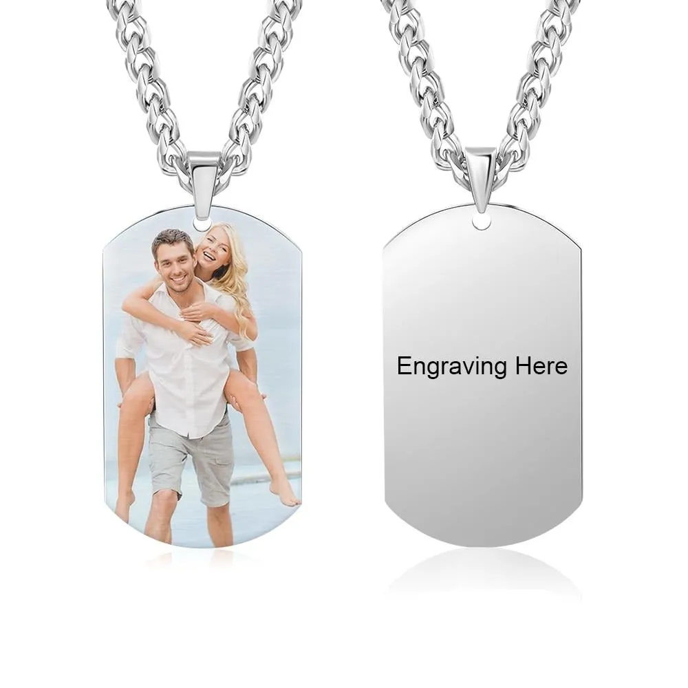 Personalized Memory Photo Necklace Titanium