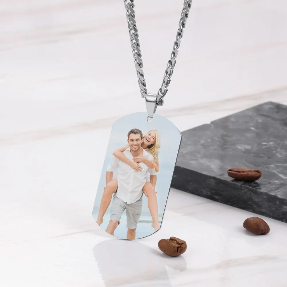 Personalized Memory Photo Necklace Titanium