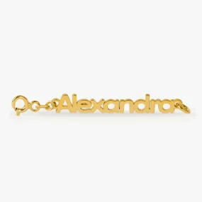 Personalized Name Tag Necklace Extender | 14K Solid Gold