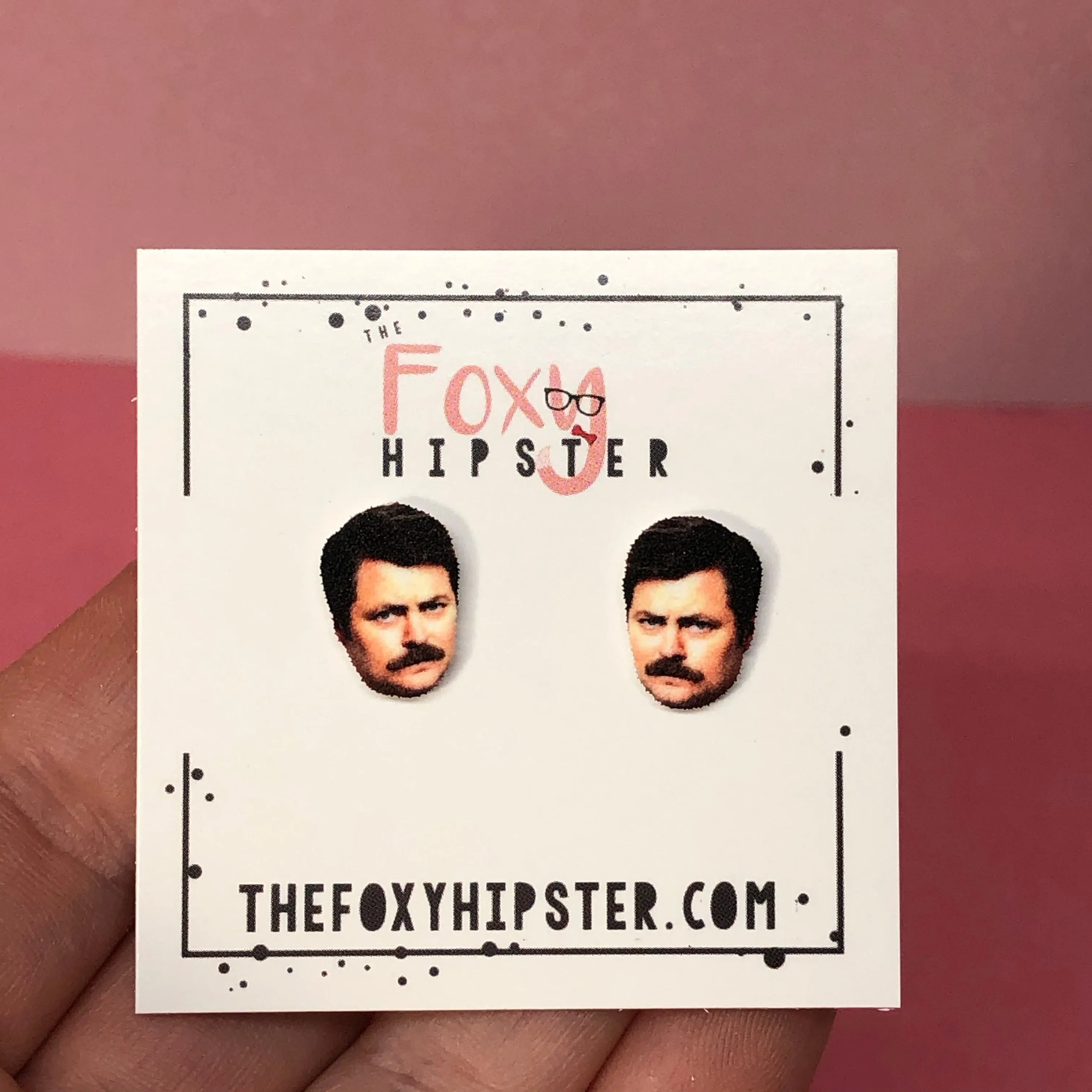 Ron Swanson Stud Earrings