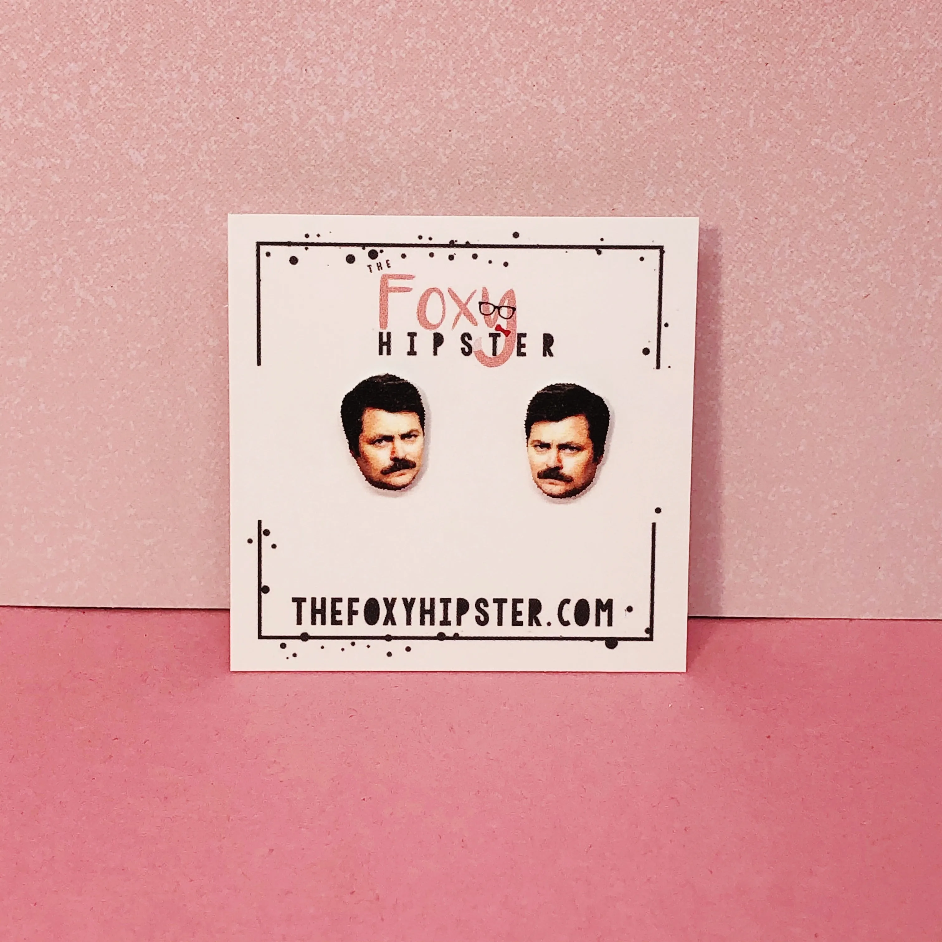 Ron Swanson Stud Earrings