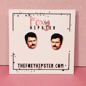 Ron Swanson Stud Earrings